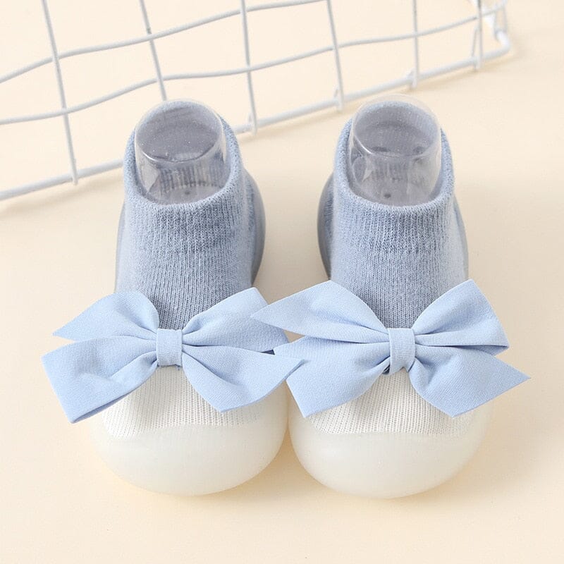 Bow-Adorned Baby Sock Shoes